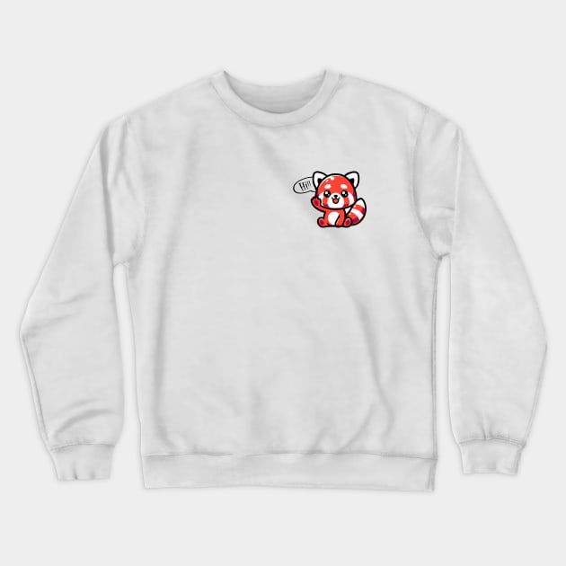 Red panda Says Hi Crewneck Sweatshirt by Odetee